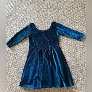 Elegant Blue Velvet Kids Dress